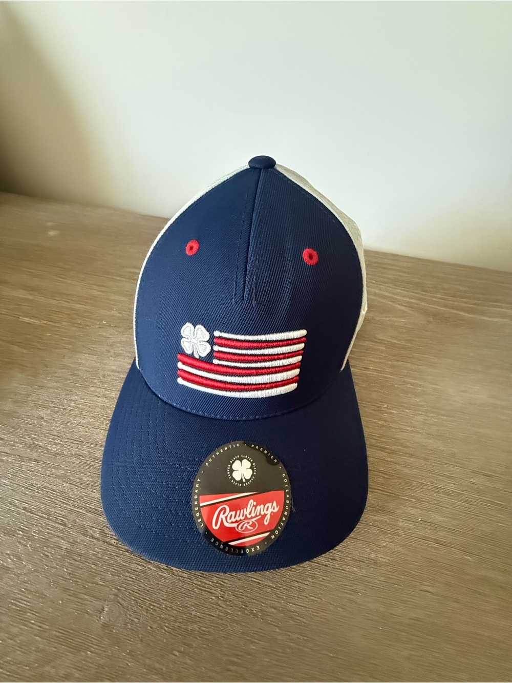 Rawlings Navy, White & Red Kids Flag Mesh Baseball Hat